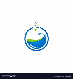 Water splash round logo