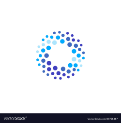 Abstract blue color round logo from circles water