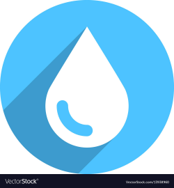 White water drop sign circle icon