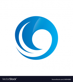 Water wave round swirl logo
