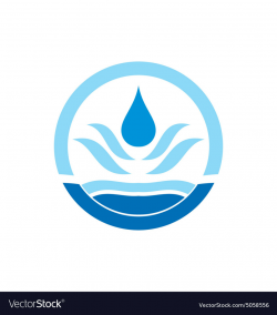 Water drop icon circle logo