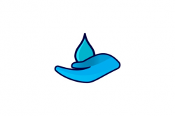 Water Drop and hand, Care Logo Design