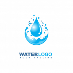 Water drop vector logo with leaf and hand Vector | Premium ...