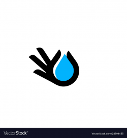 Hand gesture water drop logo icon