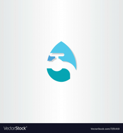 Water drop with tap logo icon symbol
