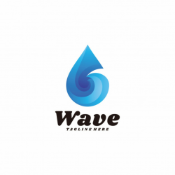 Modern gradient wave water droplet logo Vector | Premium ...