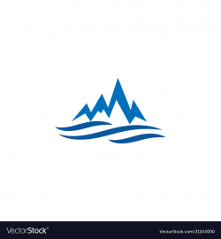Mountain and water logo icon design template