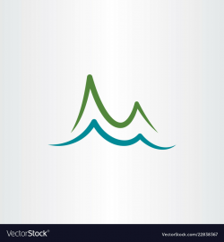 Mountain and lake water simple logo icon