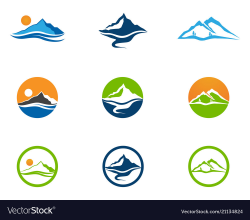 Mountain and water logo business template