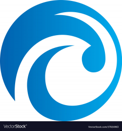 Abstract round wave water logo