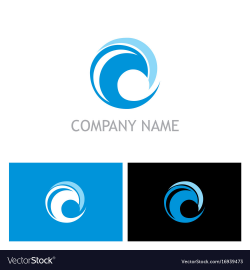 Round wave water logo