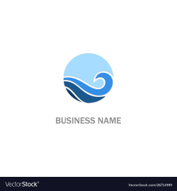 Round wave water logo