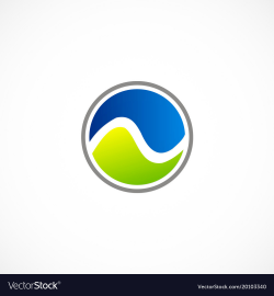 Round ecology symbol water logo