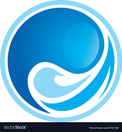Water wave round abstract logo