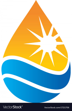 Water drop nature sun energy logo