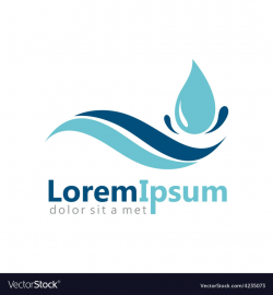 Pure water drop abstract logo