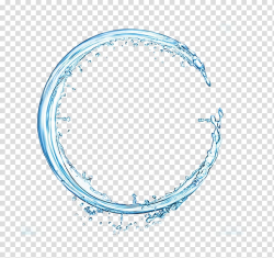 Round water splash illustration, Blue water border ...