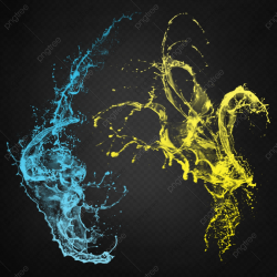 Realistic Style Water Splash Collection, Colorful Water ...