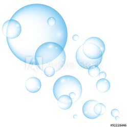 Transparent blue water bubbles - vector - Buy this stock ...