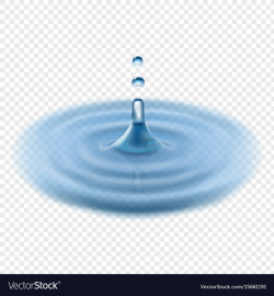Falling water drop transparent realistic
