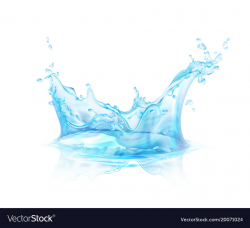 Translucent water splash isolated on transparent