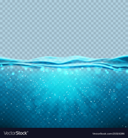 Transparent underwater blue ocean banner