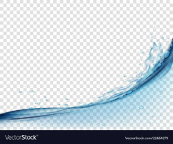 Water surface and splash on transparent background