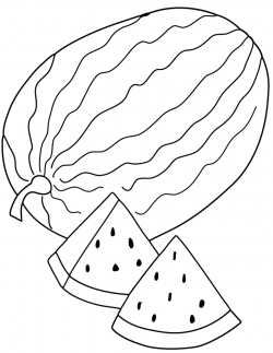 Free Printable Coloring Page and Clipart: Fresh Watermelon – K.D. Doodle