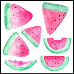 Watercolor Clip Art - 10 Tropical Watermelon Images (FREE)