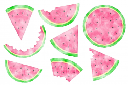 Watercolour Watermelon Clipart Set By Doodle Art | TheHungryJPEG.com