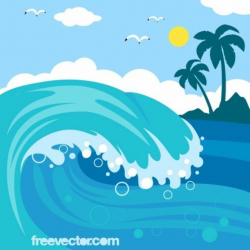 Cartoon Ocean Waves | Wave Vector | waves in 2019 | Waves vector ...