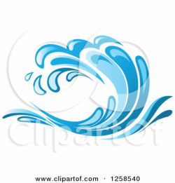 Clipart of a Blue Ocean Surf Wave - Royalty Free Vector Illustration ...