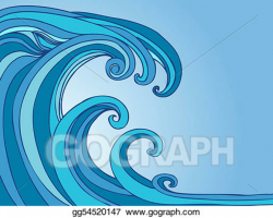 Vector Clipart - Blue tsunami. Vector Illustration gg54520147 - GoGraph