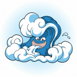 Comic Tsunami Wave Face Vector Art & Graphics | freevector.com
