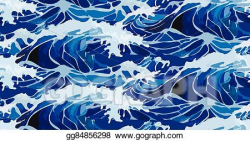 Vector Art - Watercolor storm waves pattern. EPS clipart gg84856298 ...