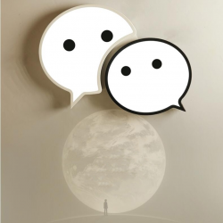 Modern LED Ceiling Light Metal WeChat Logo Shade Chrildren room Bedroom