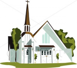 Vexel White and Brown Church | Religious Wedding Clipart