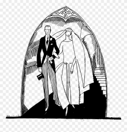 Couple Clipart Church Wedding - Wedding Couples Icons Line Art - Png ...