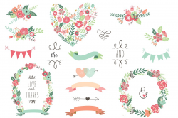 Save The Date Floral Wedding Clipart ~ Illustrations ~ Creative Market