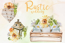 Watercolor Rustic Wedding Clipart ~ Illustrations ~ Creative Market