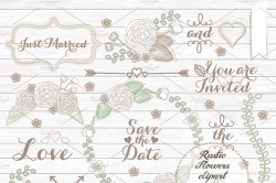 Rustic wedding clipart