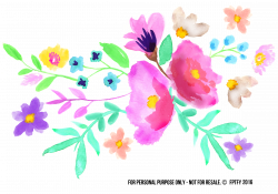 Spring Watercolor Floral Spray Clip Art Images - Free Pretty ...