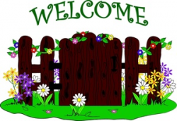 Welcome Clipart Image - Flower garden and gate with \