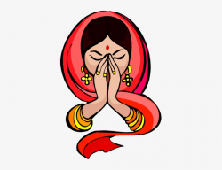 Free Indian Woman Praying Clip Art Image From Free - Namaste ...