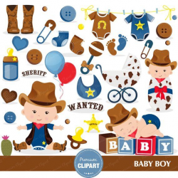Cowboy baby shower clipart, Baby shower clipart, Wild West ...