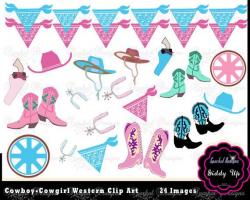 Art Western Clipart Bandana Banner Clipart Pink Western ...