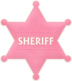 Pink sheriff badge clip art cowgirl western image - Clipartix