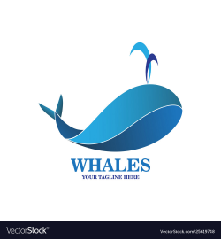 Abstract blue whales logo