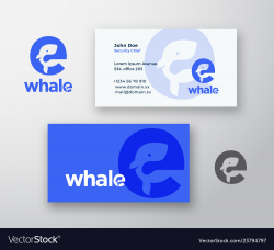 Whale abstract logo and business card