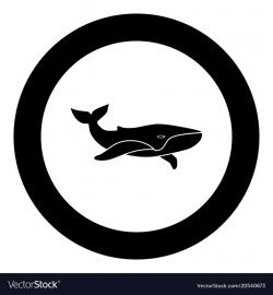 Whale black icon in circle